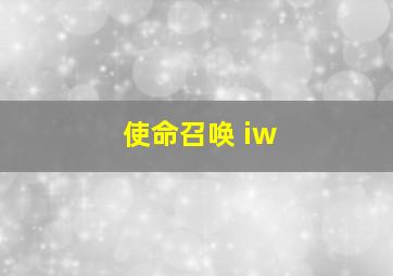 使命召唤 iw